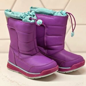 LANDS END - Purple Warm Winter Fleece Lined Snow Boots Unisex Youth Size 10M